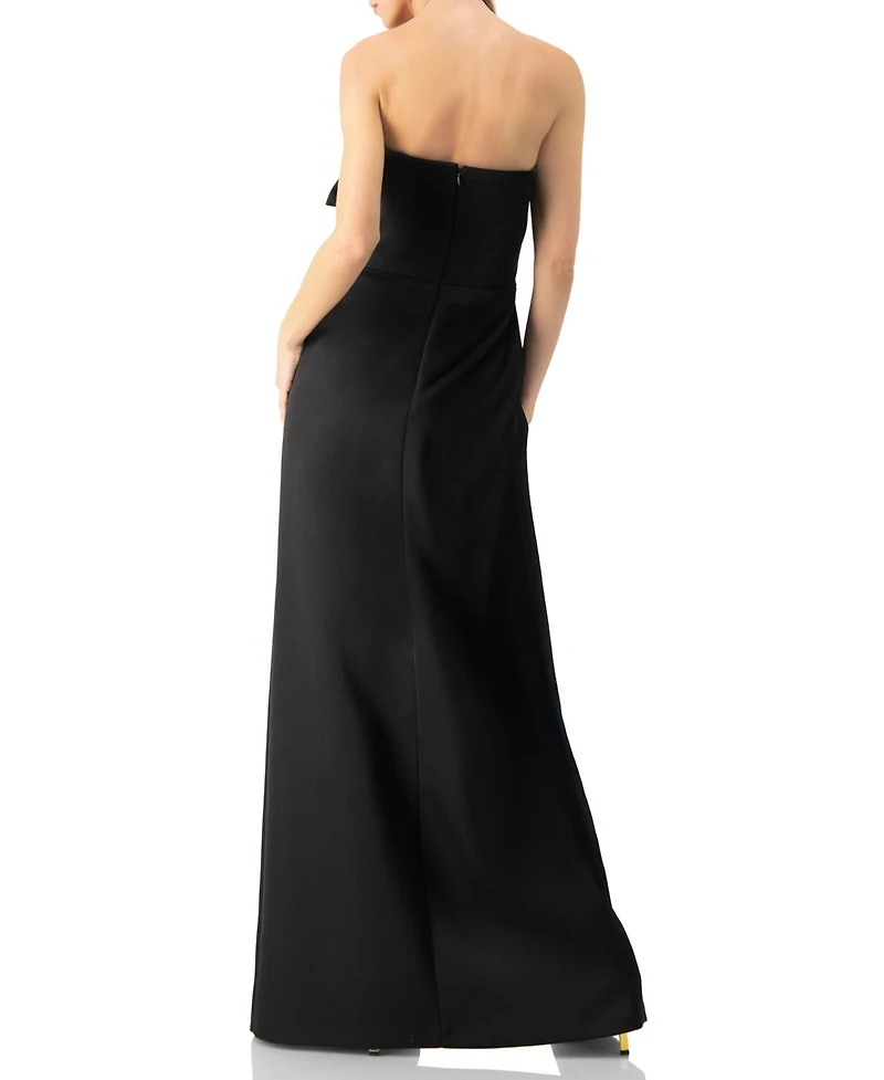 Ivonne Women's Strapless Gown With Front Leg Opening