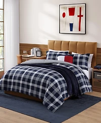 Tommy Hilfiger Huntingdon Plaid Washed Microfiber -Pc. Comforter Set
