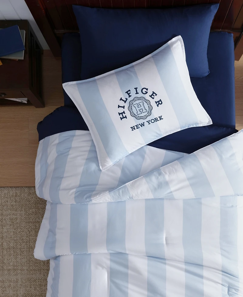 Tommy Hilfiger Berkeley Stripe Washed Microfiber -Pc. Comforter Set