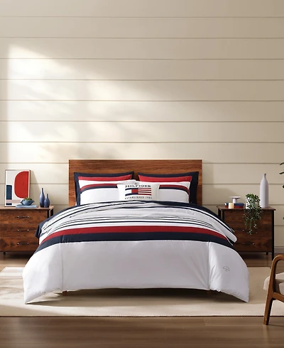 Tommy Hilfiger Tommy Classic Stripe Cotton Reversible 2-Pc. Duvet Cover Set, Twin