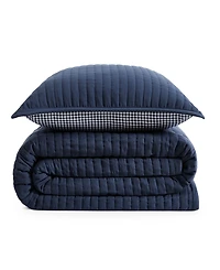 Tommy Hilfiger Solid Washed Microfiber 3-Pc. Quilt Set, King