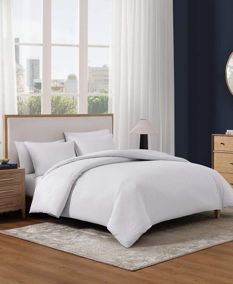 Tommy Hilfiger Trellis Flag Cotton Reversible -Pc. Duvet Cover Set