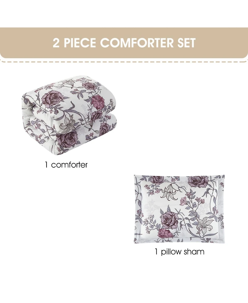 Stratford Park Rita Floral 3-Pc. Comforter Set