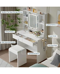 Gaomon Lighted Makeup Vanity Desk with Usb Ports