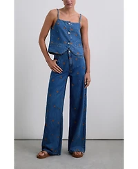 Scalpers Women's Embflower Denim Pant