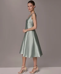 Donna Karan New York Women's A-Line Midi Dress with Hot Fix Detail