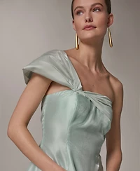 Donna Karan New York Petite One-Shoulder Ball Gown