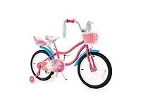 Hongge 18 Inch Girls Bike with Doll Seat and Training Wheels for 3-5 Years