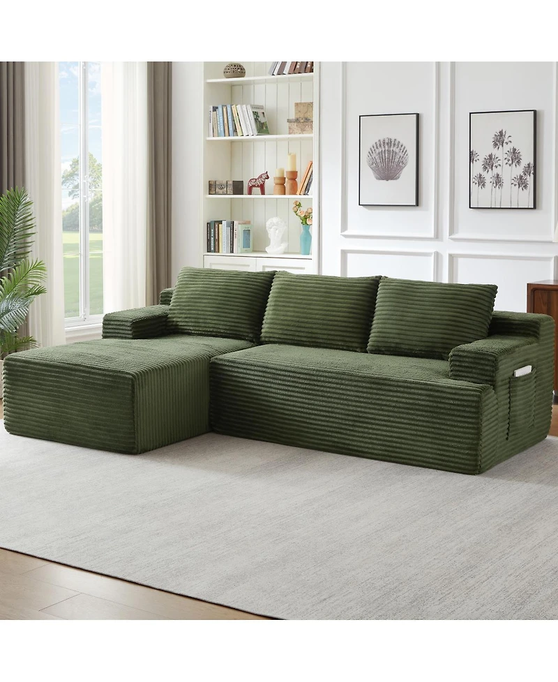 Streamdale Furniture L-Shaped Cloud Sectional Sofa, Deep Seat, Modular Sleeper