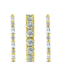 Macy's 8 1/20 cttw 3pc Set- 2- 4x2mm Baguette 2mm Round Cubic Zirconia Stones + 1-4mm Cut Ring