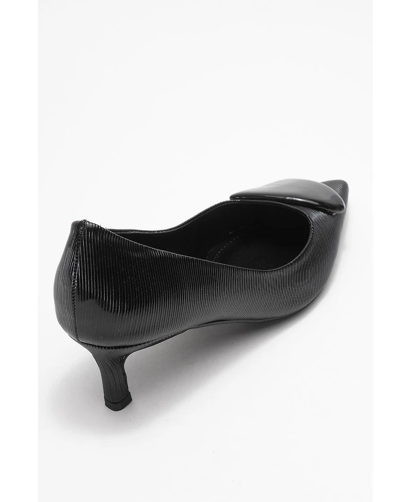 Prologue Shoes Women's Briana Buckle Pointed Toe Pump