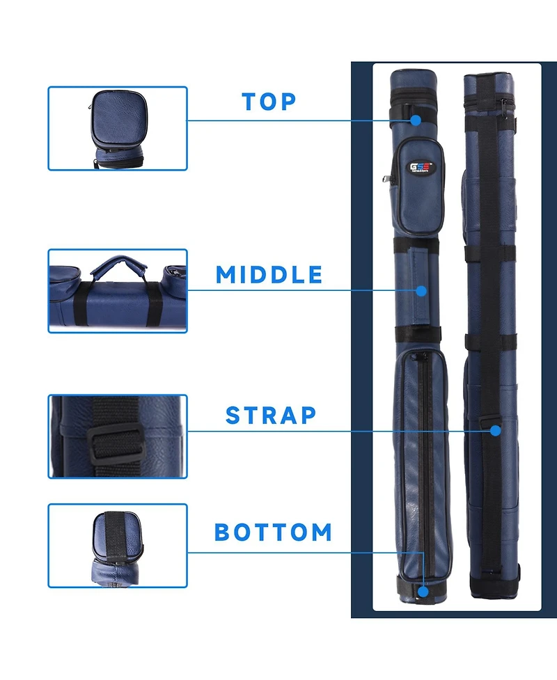 Gse Games & Sports Expert 2x2 Square Hard Billiard Pool Cue Stick Carrying Case, Billiard Cue Case - Square