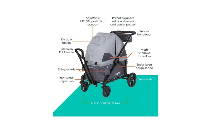 Baby Trend Kids Navigator 2-in-1 Stroller Wagon