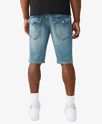 True Religion Men's Straight-Fit Ricky Single Needle Flap Shorts