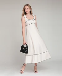 Avec Les Filles Women's Sweetheart Neck Midi Dress