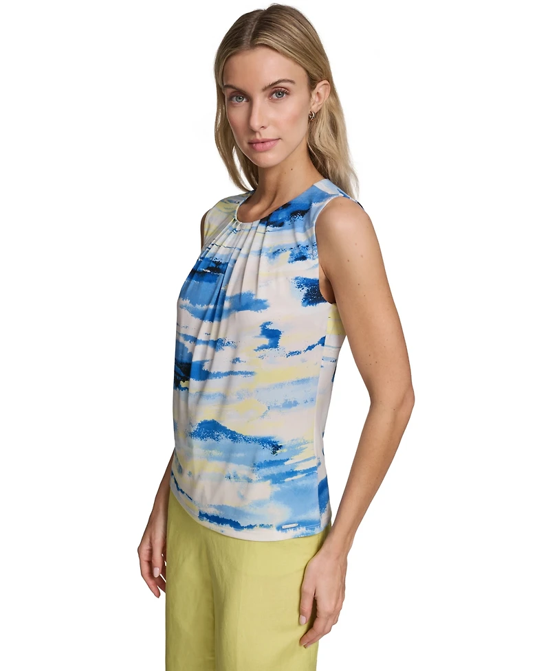 Calvin Klein Women's Printed Crew Neck Camisole Top