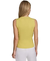 Calvin Klein Women's Sleeveless Collared V-Neck Sweater