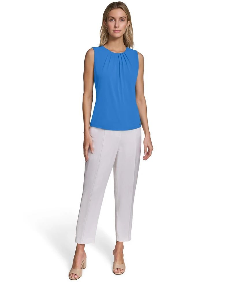 Calvin Klein Women's Pleated Crew Neck Cami Top