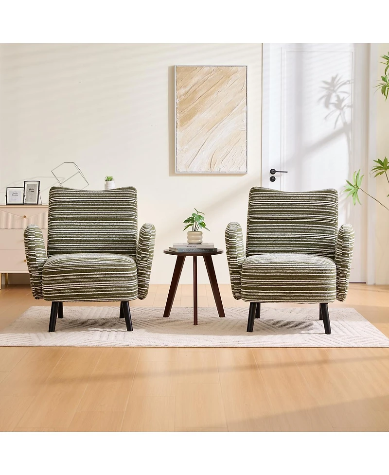 Streamdale Furniture Modern armchair with sanded fabric, side pocket, solid wood legs
