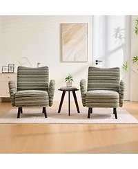 Streamdale Furniture Modern armchair with sanded fabric, side pocket, solid wood legs