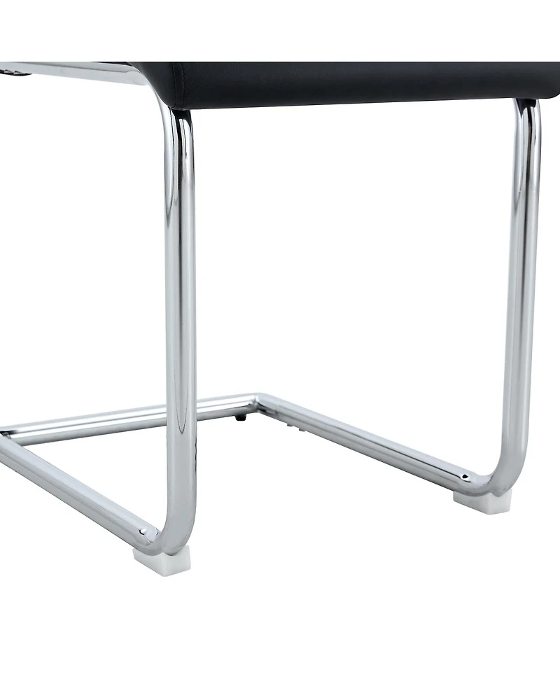 Streamdale Furniture 4-Piece Black Pu Leather Dining Chair Set