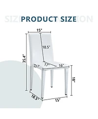 Streamdale Furniture Two Pu Dining Chairs with Silver Metal Legs (Set of 2)