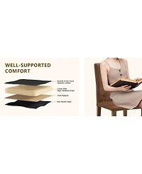 Streamdale Furniture Brown Walnut Dining Chair with Ergonomic Buckle Backrest