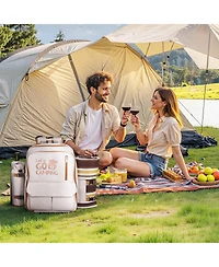 Mecale 4-Person Picnic Backpack with Insulated Cooler, Blanket and Tableware Set