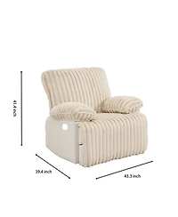 Streamdale Furniture Manual Reclining Loveseat, Faux Fur Recliner Sofa with Hidden Cup Holders