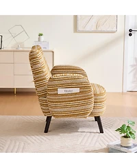 Streamdale Furniture Modern armchair with sanded fabric, side pocket, solid wood legs