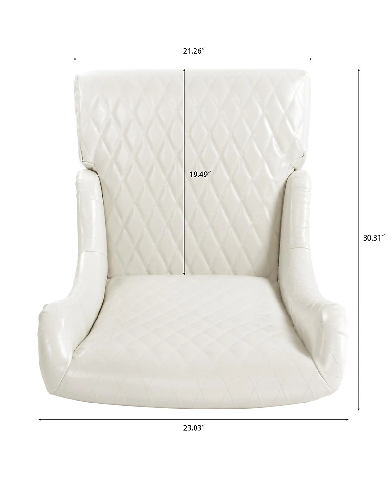 Streamdale Furniture Faux Leather High-Back Accent Chair, Comfy Wingback Living Room Chair