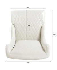 Streamdale Furniture Faux Leather High-Back Accent Chair, Comfy Wingback Living Room Chair