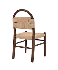 Streamdale Furniture Streamdale Modern Woven Dining Chair with Solid Wood Legs, Set of 2