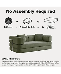 Streamdale Furniture Floor Couch Sofa Bed with Blanket Pillow, Enhanced Frame Stability
