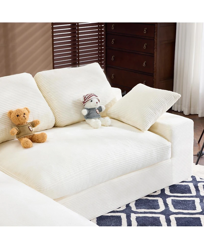 Streamdale Furniture Corduroy Compressed Sofa: Soft, Skin-Friendly