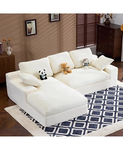 Streamdale Furniture Corduroy Compressed Sofa: Soft, Skin-Friendly