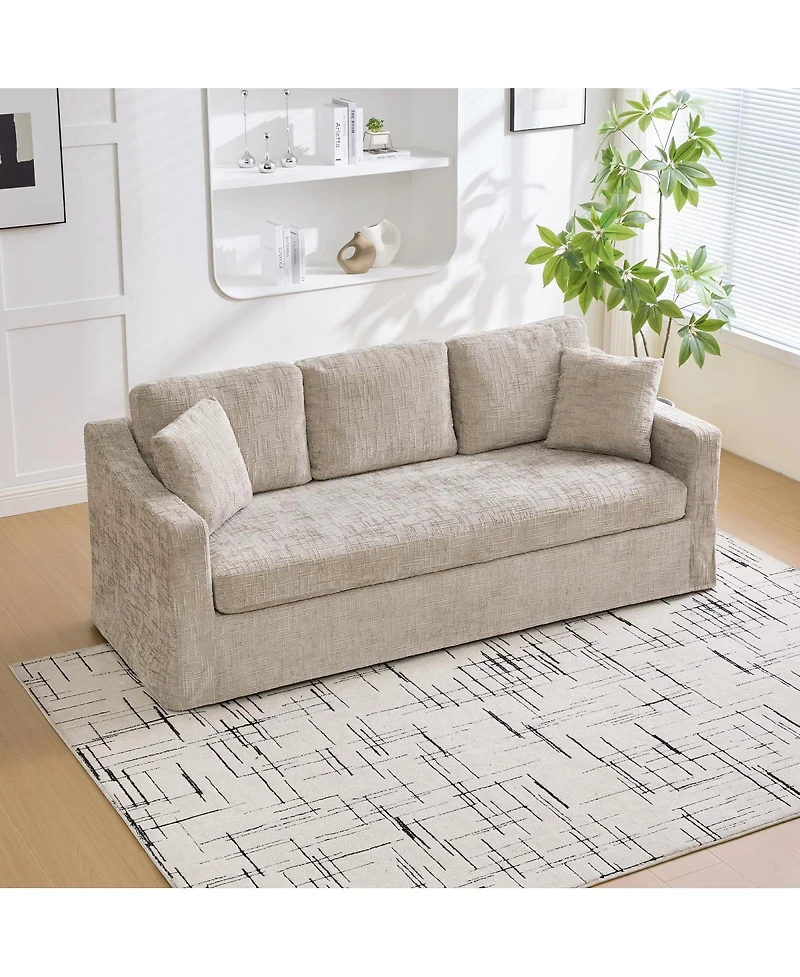 Streamdale Furniture Modern Casual Chenille Sofa - 83.86" Wide, Deep Seat, Removable Cover
