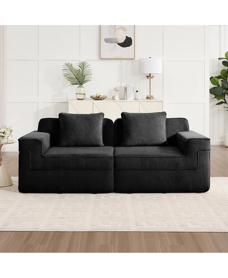 Streamdale Furniture Cloud Boneless Sofa: Plush Corduroy, Unmatched Comfort, Easy Setup