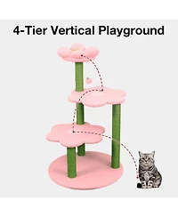 Aostirmotor Multi-Level Cat Tree with Removable Perch & Scratching Posts – Includes Hanging Toy