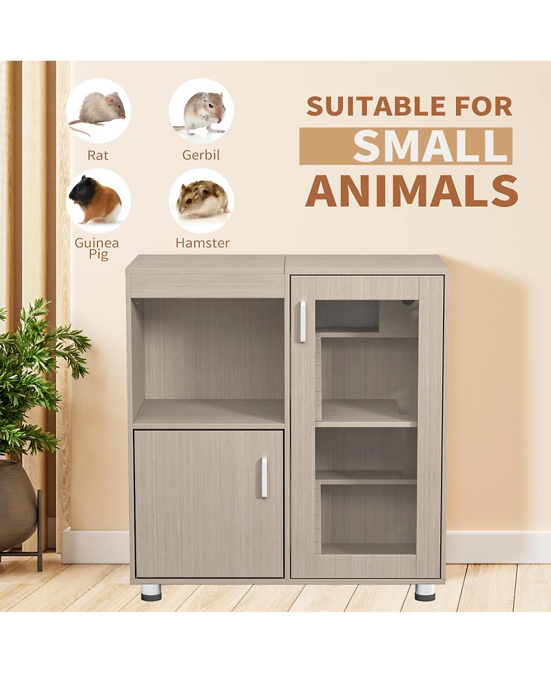 Aostirmotor 4-Tier Wooden Guinea Pig Cage – Hamster Habitat with Storage Cabinet & Acrylic Windows