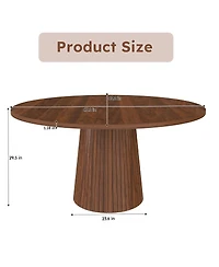 Streamdale Furniture Round Farmhouse Dining Table with Wood Base.