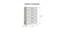 gaomon 5 Drawer Dresser for Bedroom, Wooden 5 Chest of Drawers 43in Tall with Large Storage Drawers