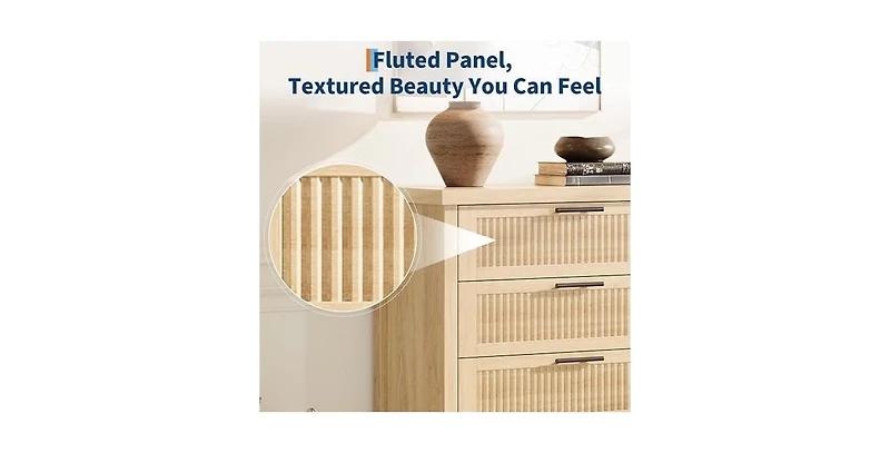 gaomon Fluted Dresser for Bedroom