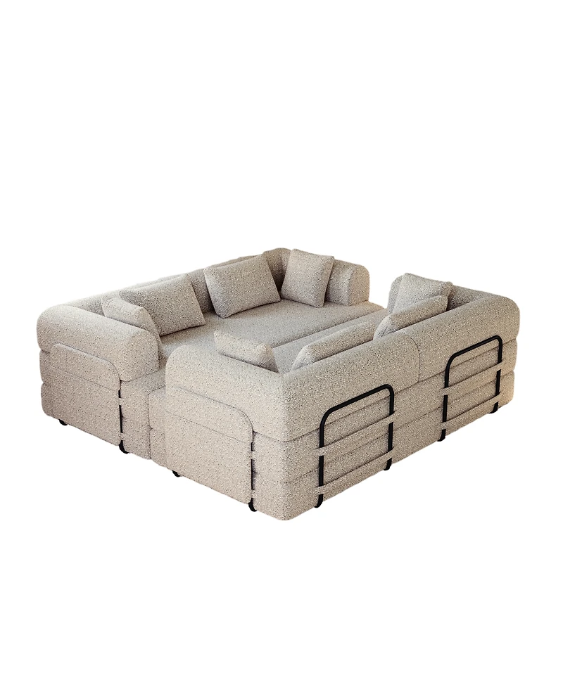 Streamdale Furniture Streamdale Convertible Sleeper Sofa Bed with Pillow & Side Pocket, Chenille Folding Mattress Couch
