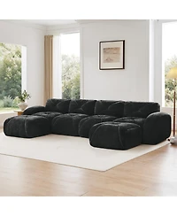 Streamdale Furniture U-shaped Boneless Sofa, Tufted, 32D High Density Sponge
