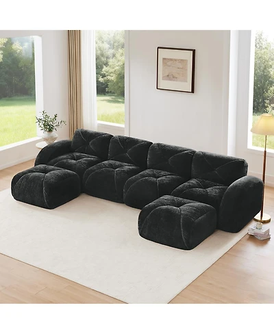 Streamdale Furniture U-shaped Boneless Sofa, Tufted, 32D High Density Sponge