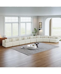 Streamdale Furniture Streamdale Chenille Curved Sectional Sofa with 8 Pillows and Modular Seats