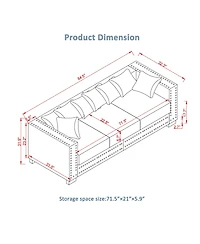 Streamdale Furniture Modern Velvet Sofa 2+3 Seater