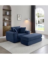 Streamdale Furniture 52.4" Boneless Chaise Lounge Indoor Oversized Cloud-Like Cozy Modular 3-in-1 Sofa Bed