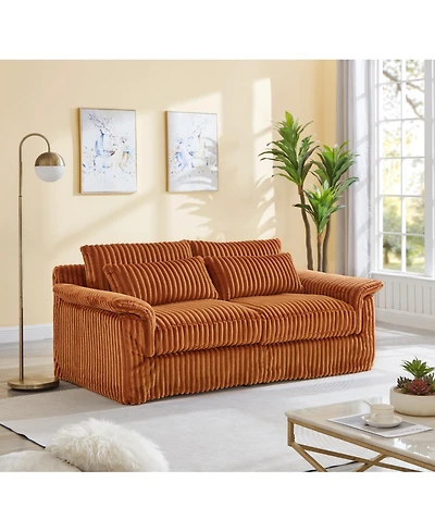 Streamdale Furniture 74" Cloud Corduroy Loveseat Sofa, Modern Comfy 2-Seater Couch for Small Spaces,